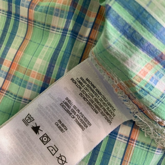 Columbia Mens Super  Short Sleeve Button Polo Shirt Plaid size XXL/2TG #1019 - Picture 5 of 6